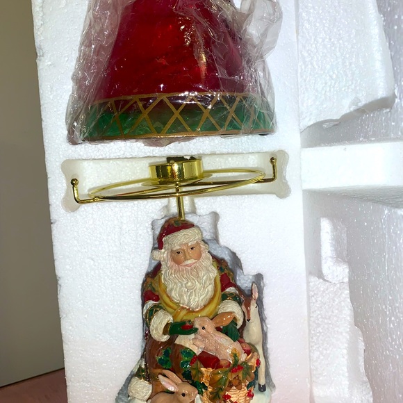 Fitz & Floyd Holiday Solstice Santa Votive Candle Holder Bunnies Christmas RARE - Picture 4 of 9